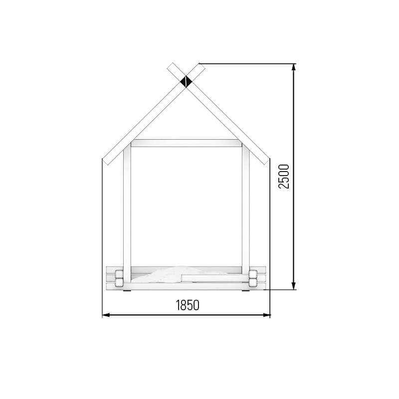 Чертеж песочницы с крышей своими руками